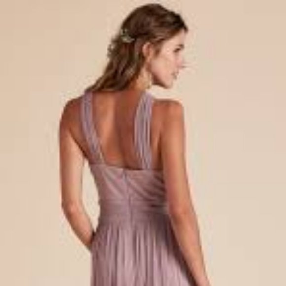 BIRDY GREY KIKO Mesh Mauve Halter Maxi Formal Dress Size Small - Picture 4 of 13
